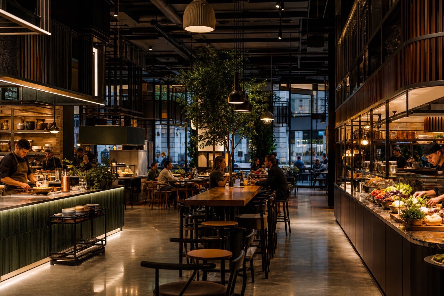 Food halls hospitality environment
